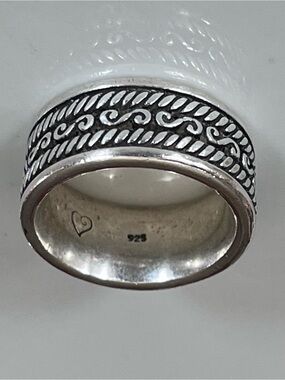Brighton Sterling Silver 925 Rope & Scroll Band Ring - Silver 7.25